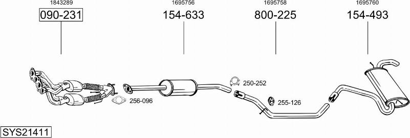 Bosal SYS21411 - Система выпуска ОГ autosila-amz.com