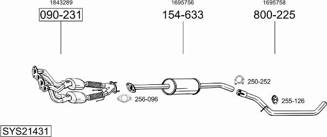 Bosal SYS21431 - Система выпуска ОГ autosila-amz.com