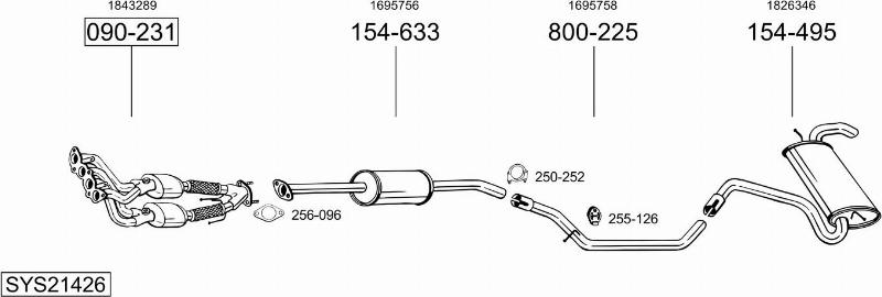 Bosal SYS21426 - Система выпуска ОГ autosila-amz.com