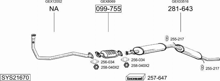 Bosal SYS21670 - Система выпуска ОГ autosila-amz.com