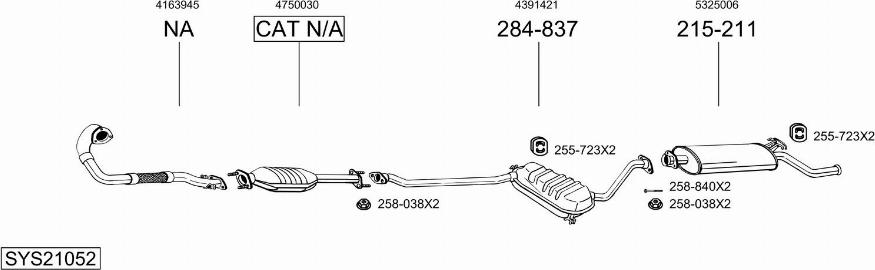 Bosal SYS21052 - Система выпуска ОГ autosila-amz.com