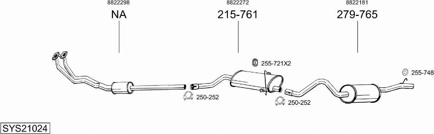 Bosal SYS21024 - Система выпуска ОГ autosila-amz.com