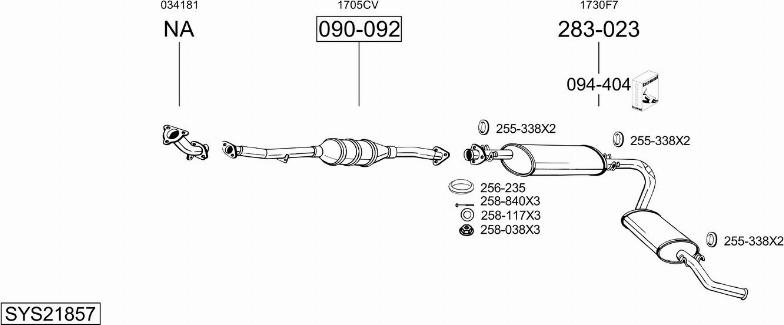 Bosal SYS21857 - Система выпуска ОГ autosila-amz.com