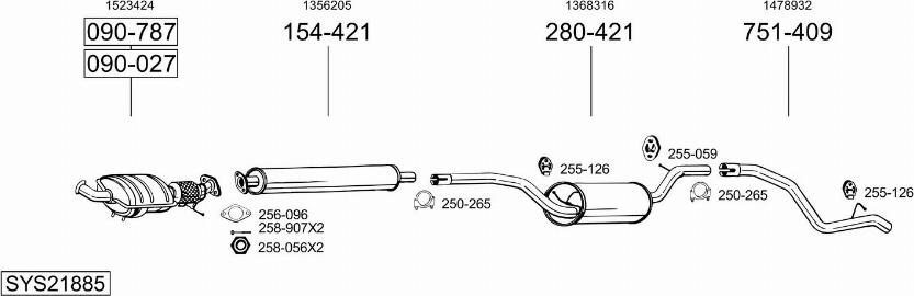 Bosal SYS21885 - Система выпуска ОГ autosila-amz.com