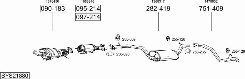 Bosal SYS21880 - Система выпуска ОГ autosila-amz.com