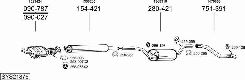 Bosal SYS21876 - Система выпуска ОГ autosila-amz.com