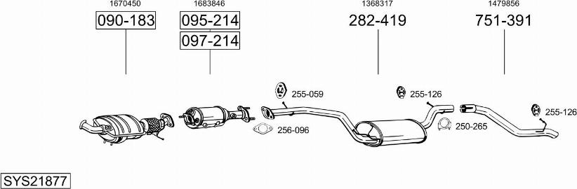 Bosal SYS21877 - Система выпуска ОГ autosila-amz.com