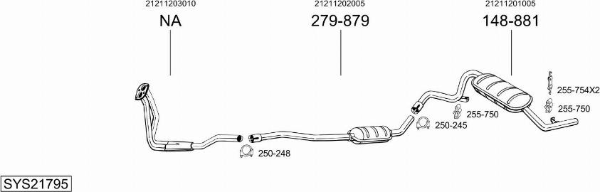 Bosal SYS21795 - Система выпуска ОГ autosila-amz.com