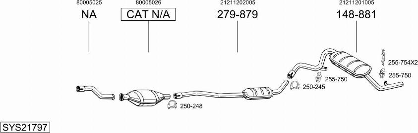 Bosal SYS21797 - Система выпуска ОГ autosila-amz.com