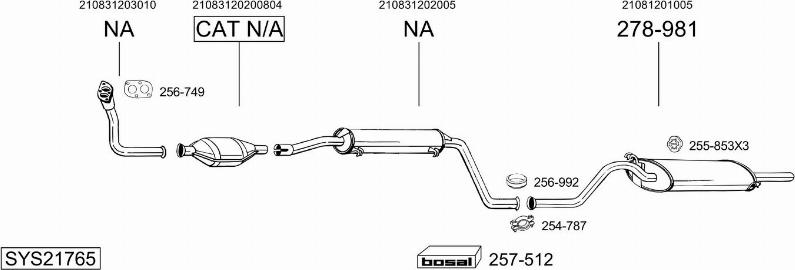 Bosal SYS21765 - Система выпуска ОГ autosila-amz.com