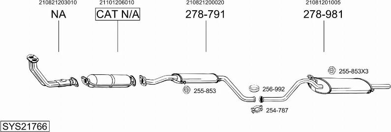 Bosal SYS21766 - Система выпуска ОГ autosila-amz.com