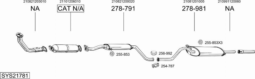 Bosal SYS21781 - Система выпуска ОГ autosila-amz.com