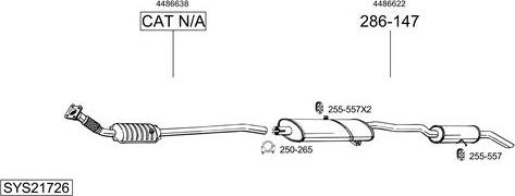 Bosal SYS21726 - Система выпуска ОГ autosila-amz.com