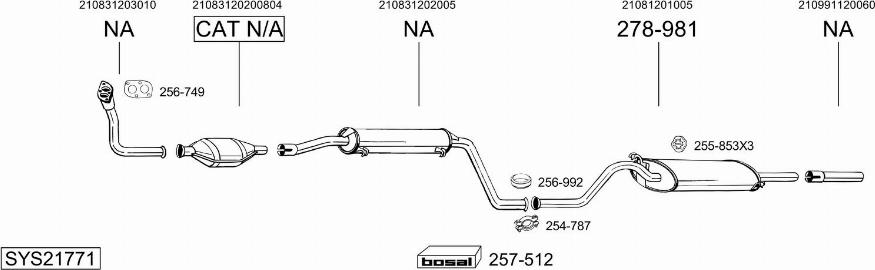 Bosal SYS21771 - Система выпуска ОГ autosila-amz.com