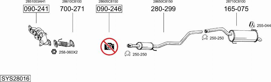 Bosal SYS28016 - Система выпуска ОГ autosila-amz.com