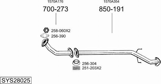 Bosal SYS28025 - Система выпуска ОГ autosila-amz.com