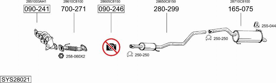 Bosal SYS28021 - Система выпуска ОГ autosila-amz.com