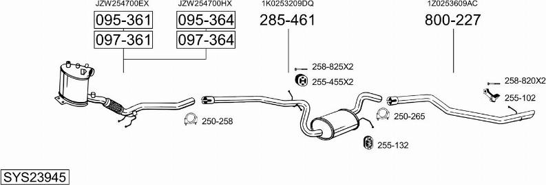 Bosal SYS23945 - Система выпуска ОГ autosila-amz.com