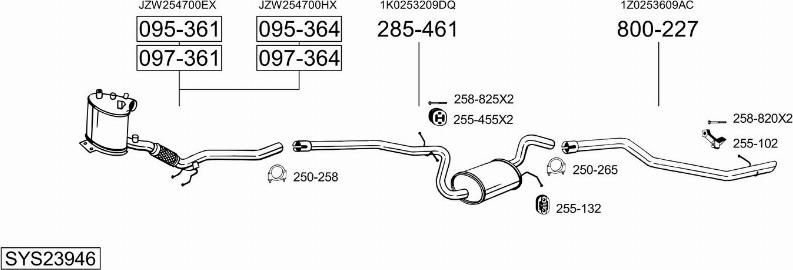 Bosal SYS23946 - Система выпуска ОГ autosila-amz.com