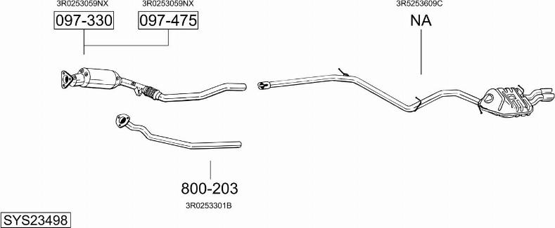 Bosal SYS23498 - Система выпуска ОГ autosila-amz.com