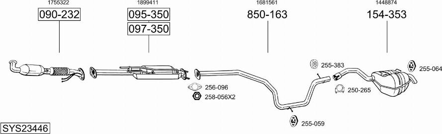 Bosal SYS23446 - Система выпуска ОГ autosila-amz.com