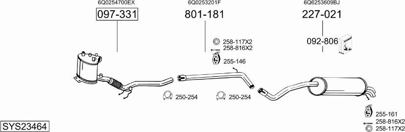 Bosal SYS23464 - Система выпуска ОГ autosila-amz.com