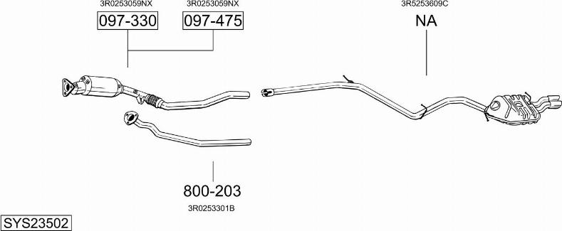 Bosal SYS23502 - Система выпуска ОГ autosila-amz.com