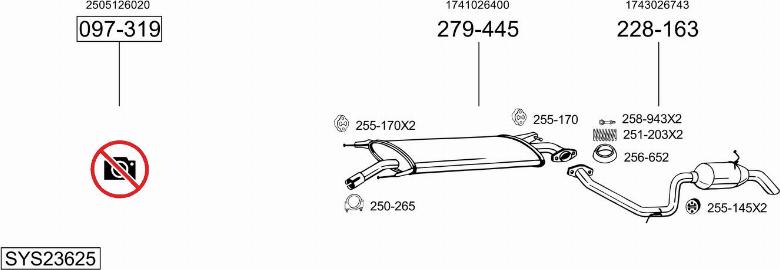 Bosal SYS23625 - Система выпуска ОГ autosila-amz.com