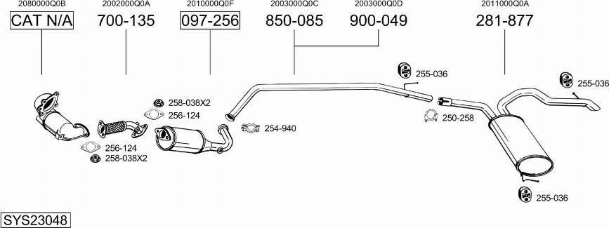 Bosal SYS23048 - Система выпуска ОГ autosila-amz.com