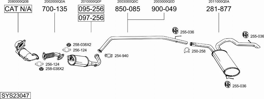 Bosal SYS23047 - Система выпуска ОГ autosila-amz.com