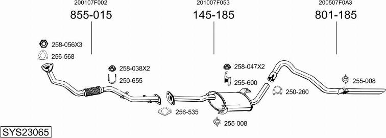 Bosal SYS23065 - Система выпуска ОГ autosila-amz.com