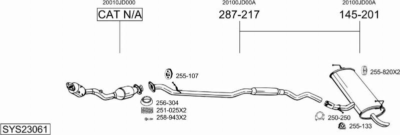 Bosal SYS23061 - Система выпуска ОГ autosila-amz.com