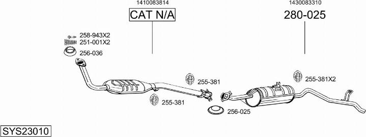 Bosal SYS23010 - Система выпуска ОГ autosila-amz.com