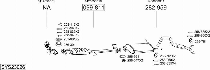 Bosal SYS23026 - Система выпуска ОГ autosila-amz.com