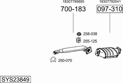 Bosal SYS23849 - Система выпуска ОГ autosila-amz.com