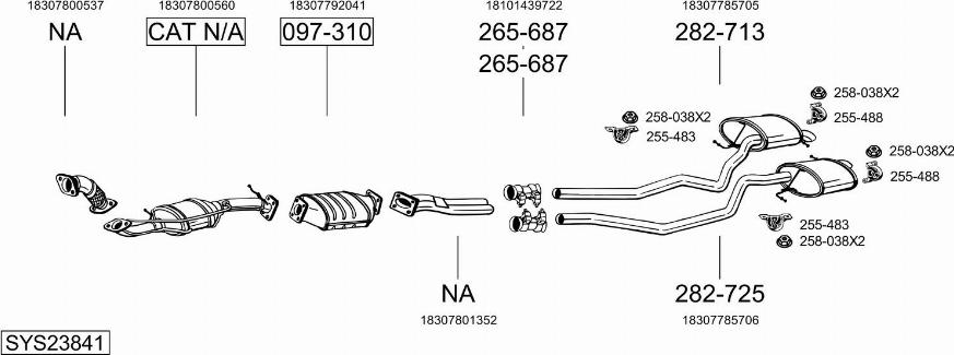 Bosal SYS23841 - Система выпуска ОГ autosila-amz.com