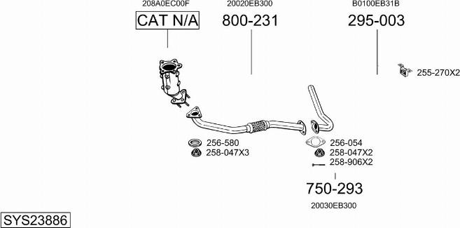 Bosal SYS23886 - Система выпуска ОГ autosila-amz.com