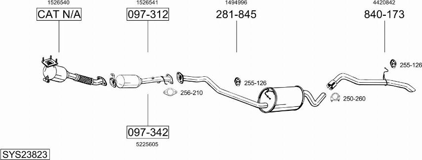 Bosal SYS23823 - Система выпуска ОГ autosila-amz.com