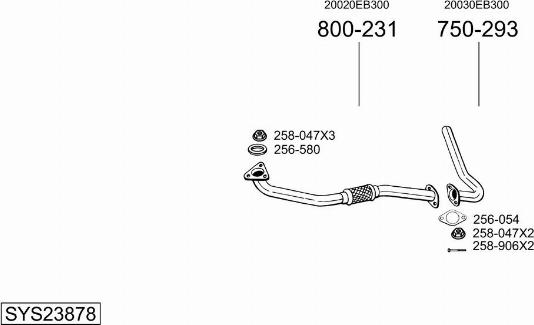 Bosal SYS23878 - Система выпуска ОГ autosila-amz.com