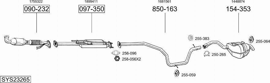 Bosal SYS23265 - Система выпуска ОГ autosila-amz.com