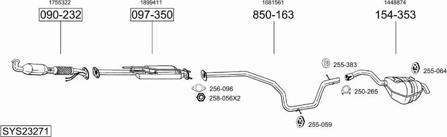 Bosal SYS23271 - Система выпуска ОГ autosila-amz.com