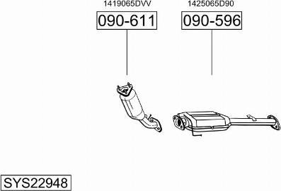 Bosal SYS22948 - Система выпуска ОГ autosila-amz.com