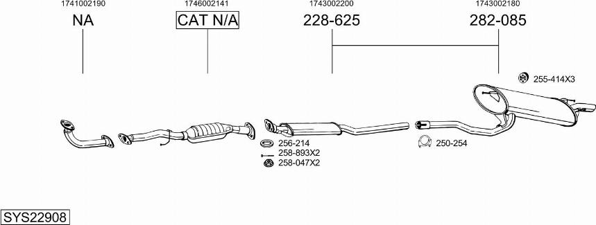 Bosal SYS22908 - Система выпуска ОГ autosila-amz.com