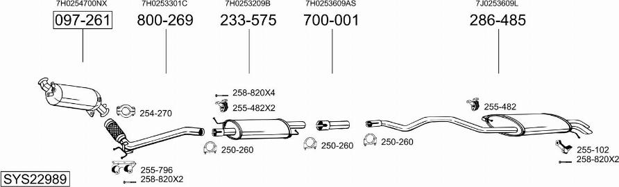 Bosal SYS22989 - Система выпуска ОГ autosila-amz.com