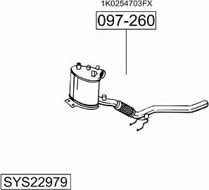 Bosal SYS22979 - Система выпуска ОГ autosila-amz.com