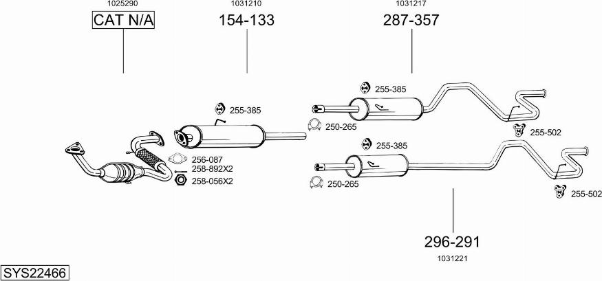 Bosal SYS22466 - Система выпуска ОГ autosila-amz.com