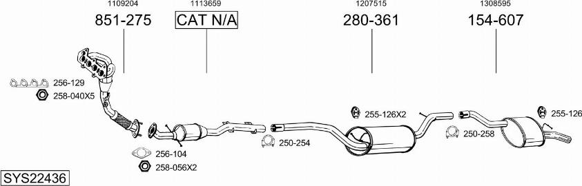 Bosal SYS22436 - Система выпуска ОГ autosila-amz.com