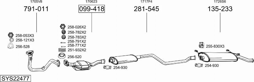 Bosal SYS22477 - Система выпуска ОГ autosila-amz.com