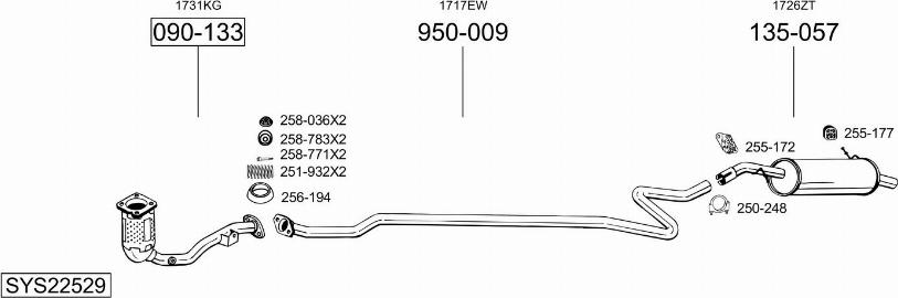 Bosal SYS22529 - Система выпуска ОГ autosila-amz.com