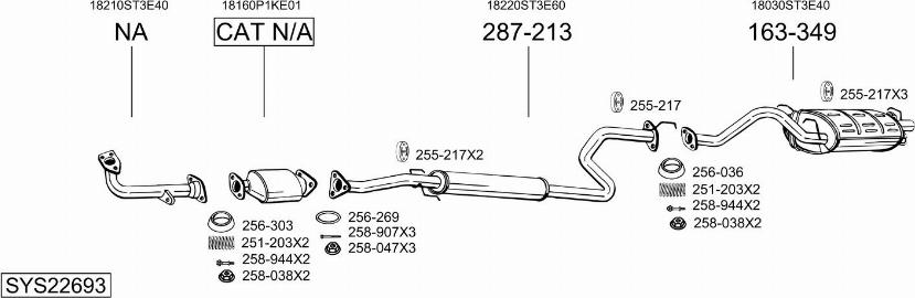 Bosal SYS22693 - Система выпуска ОГ autosila-amz.com